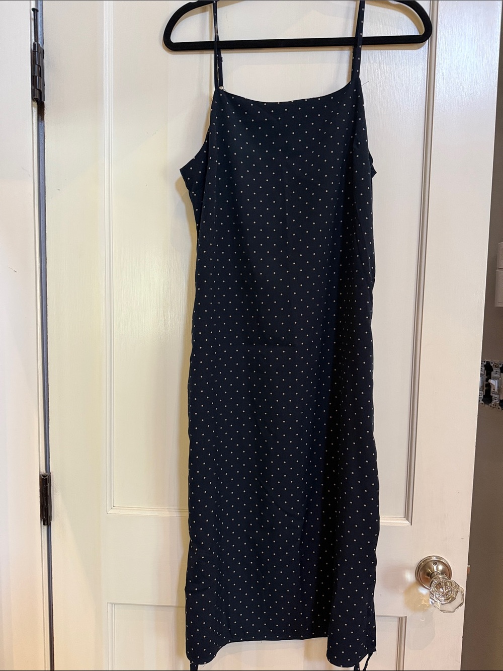 JOA Navy Polka Dot Slip Dress